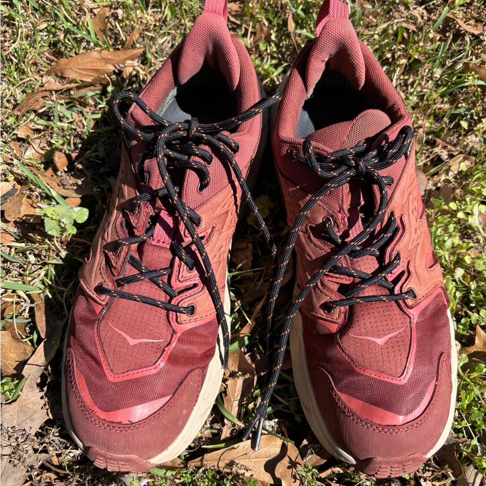 Hoka Women's Burgundy Athletic Shoes with Black Laces